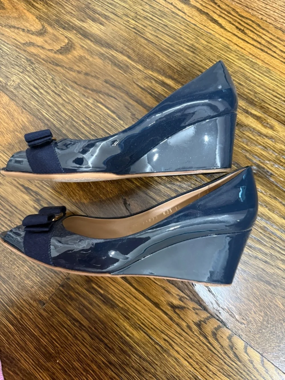 Salvatore Ferragamo bow peep toe